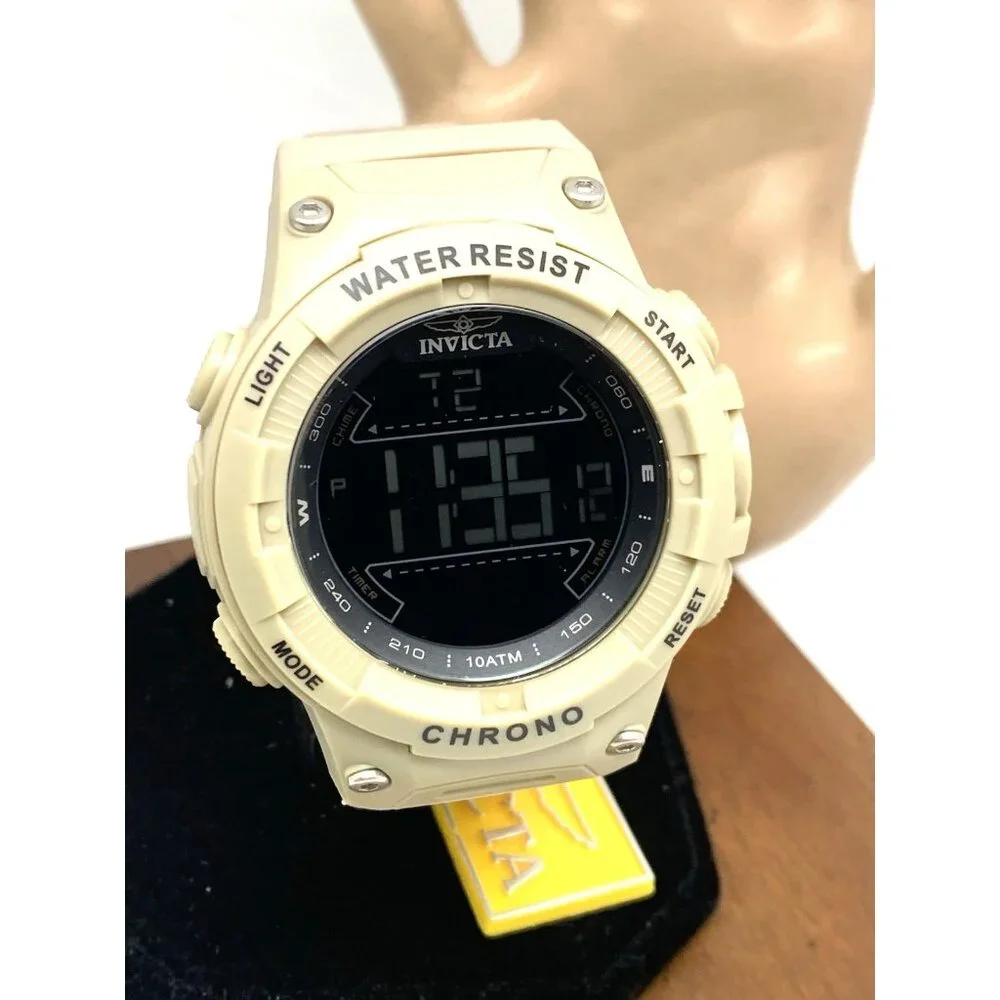 Invicta Racing Men's Watch 47526 Quartz Digital Light Brown Resin Strap 52mm